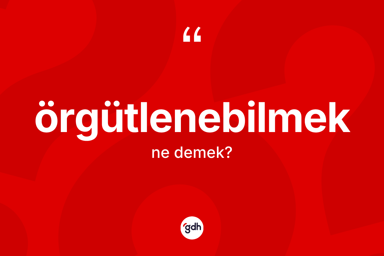 Örgütlenebilmek ne anlama gelir?