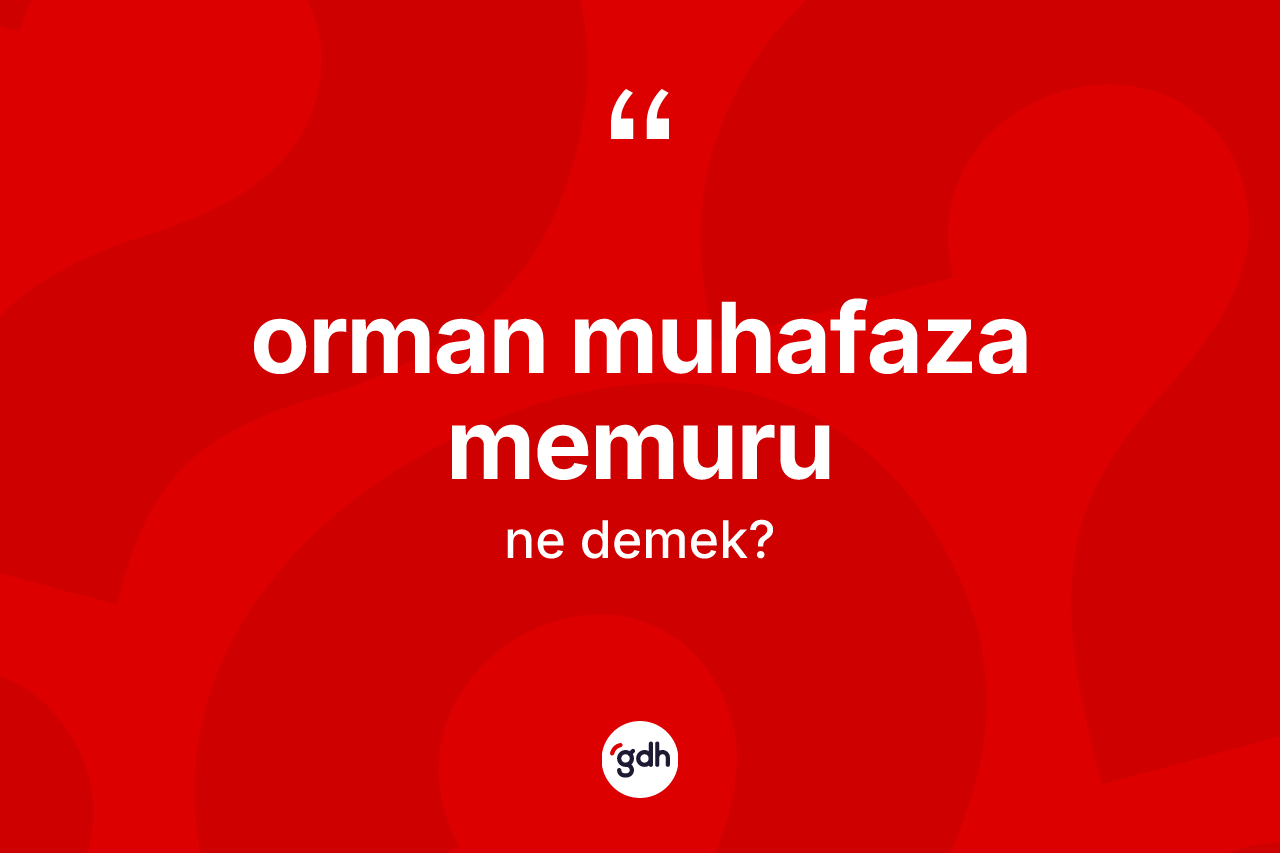 Orman muhafaza memuru kelimesi nedir? Orman muhafaza memuru kelimesinin TDK anlamı nedir?