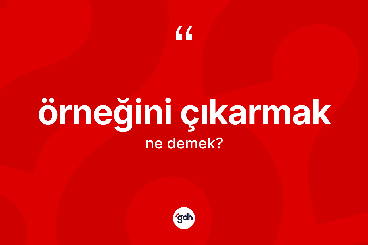 Örneğini çıkarmak deyimi ne anlama gelir? Örneğini çıkarmak ifadesinin TDK anlamı nedir?