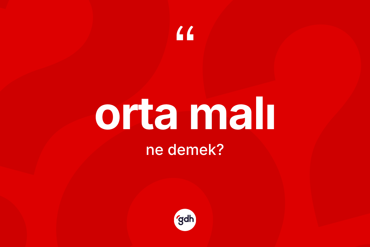 Orta malı kelimesinin tanımı nedir? Orta malı kelimesinin TDK anlamı nedir?