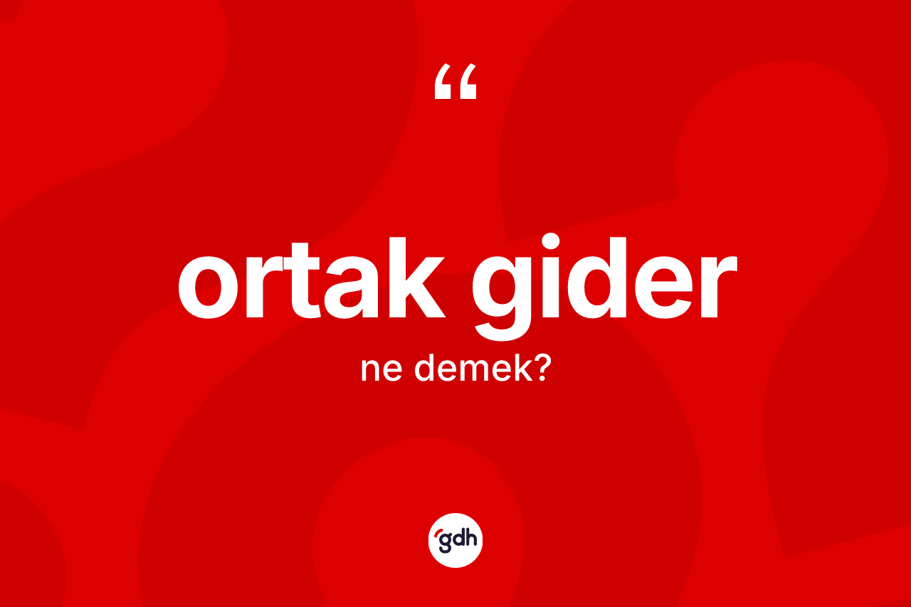 Ortak gider kelimesi ne anlama gelir? Ortak gider kelimesinin TDK anlamı nedir?