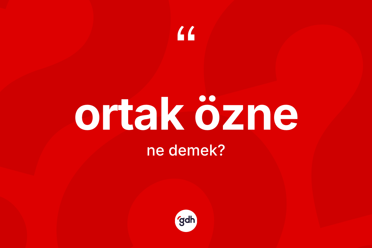 Ortak özne kelimesinin sözlükteki tanımı nedir?