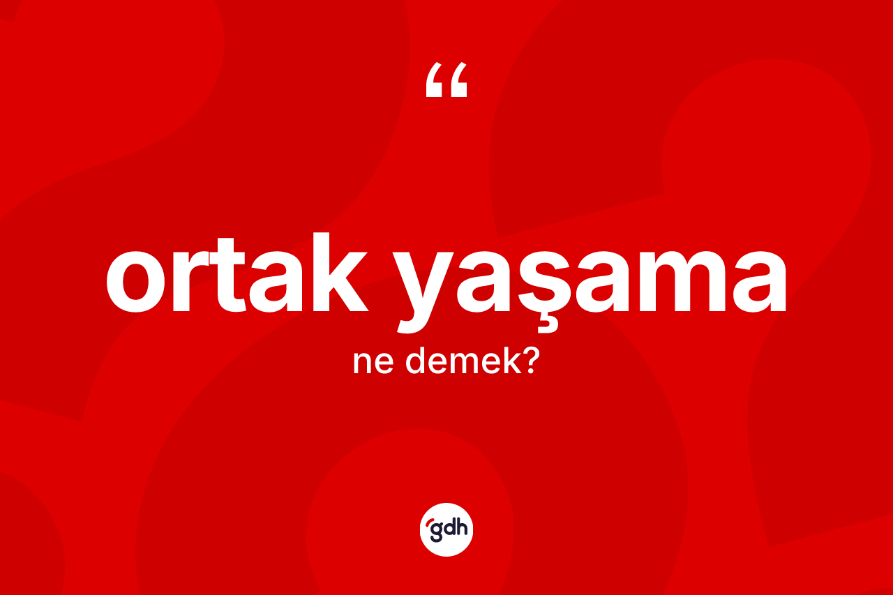 Ortak yaşama kelimesinin anlamı nedir? Ortak yaşamanın TDK'ya göre anlamı nedir?