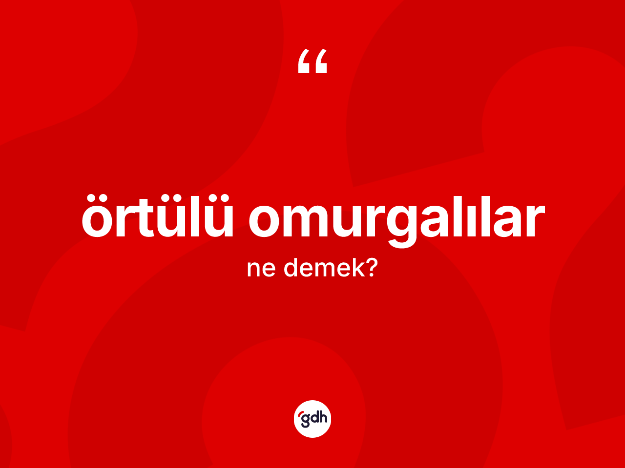 Örtülü omurgalılar kelimesi ne demek? Örtülü omurgalıların TDK'ya göre anlamı nedir?