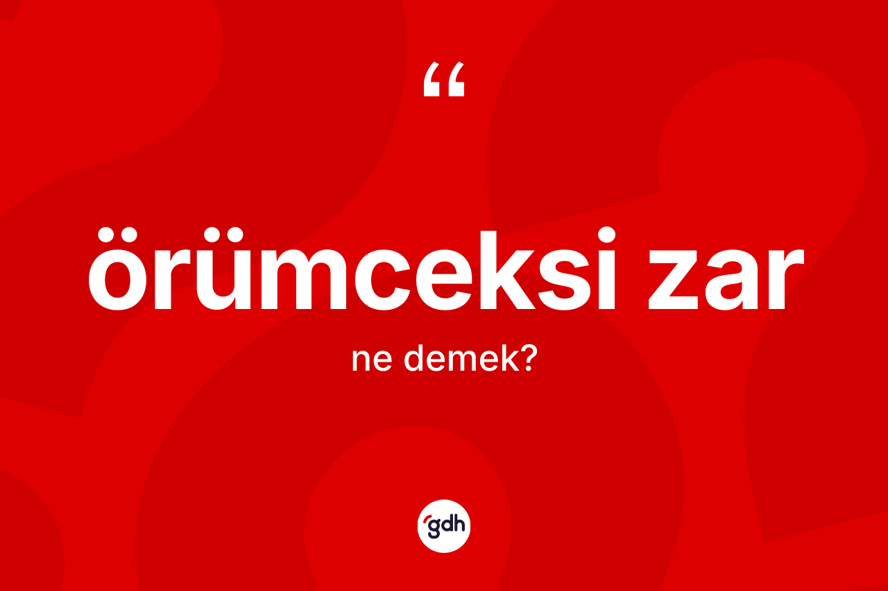 Örümceksi zar kelimesinin sözlükteki tanımı nedir?