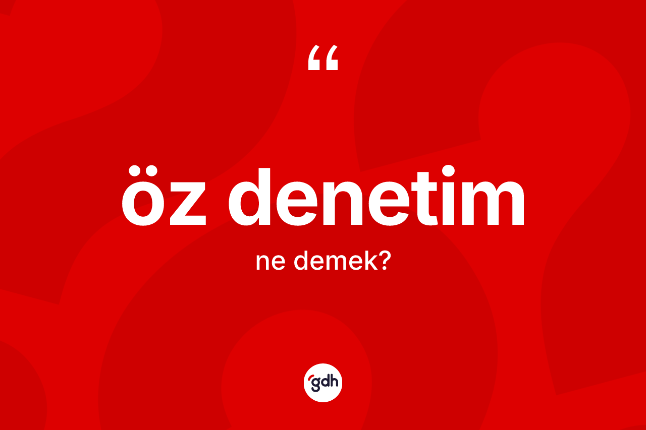 Öz denetim ne anlama gelir?