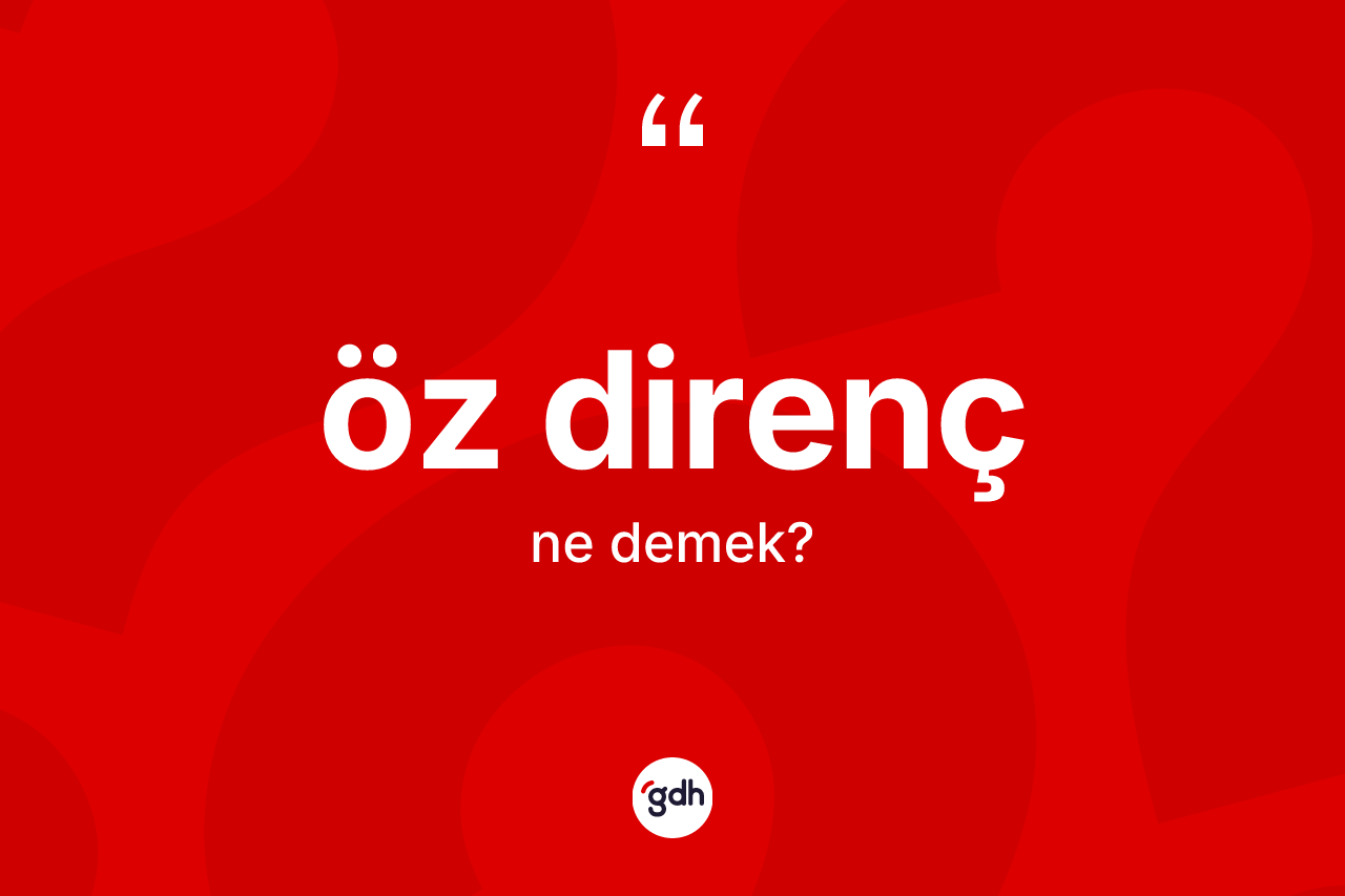 Öz direnç kelimesinin tanımı nedir? Öz direnç kelimesinin TDK anlamı nedir?