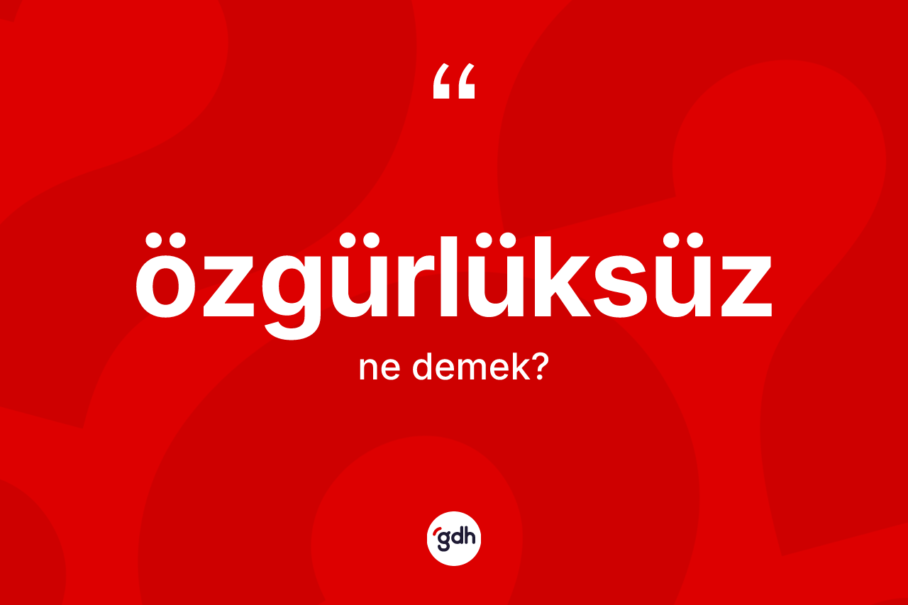 Özgürlüksüz ne demek?