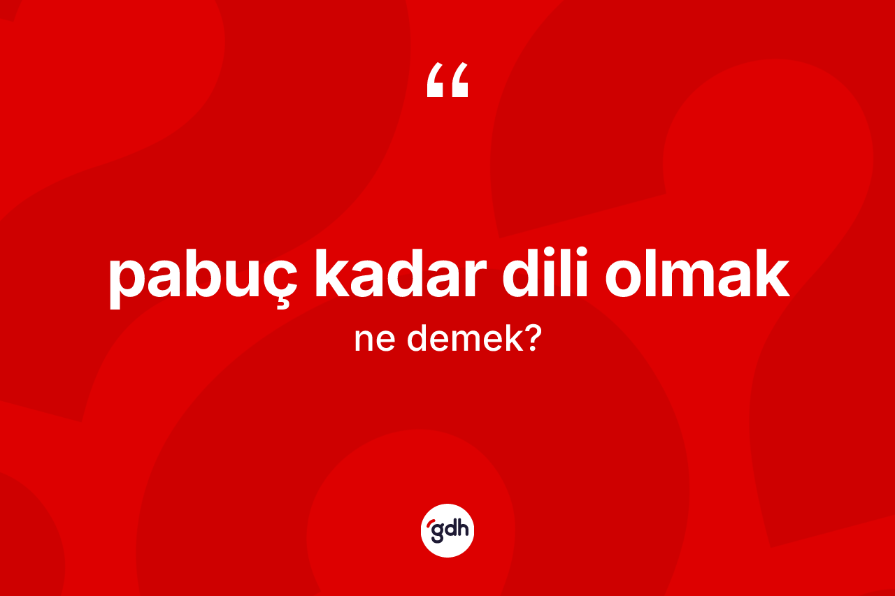 Pabuç kadar dili olmak sözü ne demek?