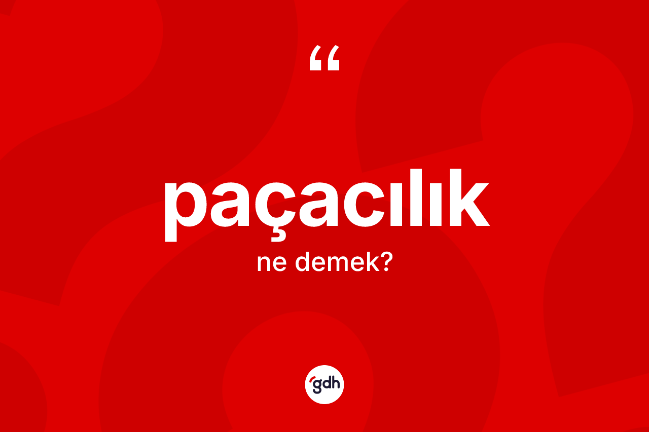 Paçacılık kelimesinin tanımı nedir? Paçacılığın kısaca tanımı nedir?