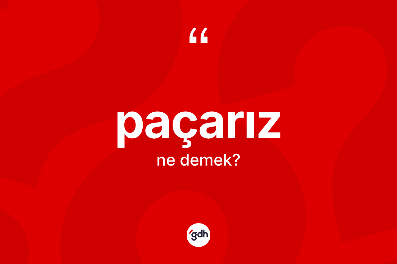 Paçarız kelimesi ne anlama gelir? Paçarızın TDK'ya göre anlamı nedir?