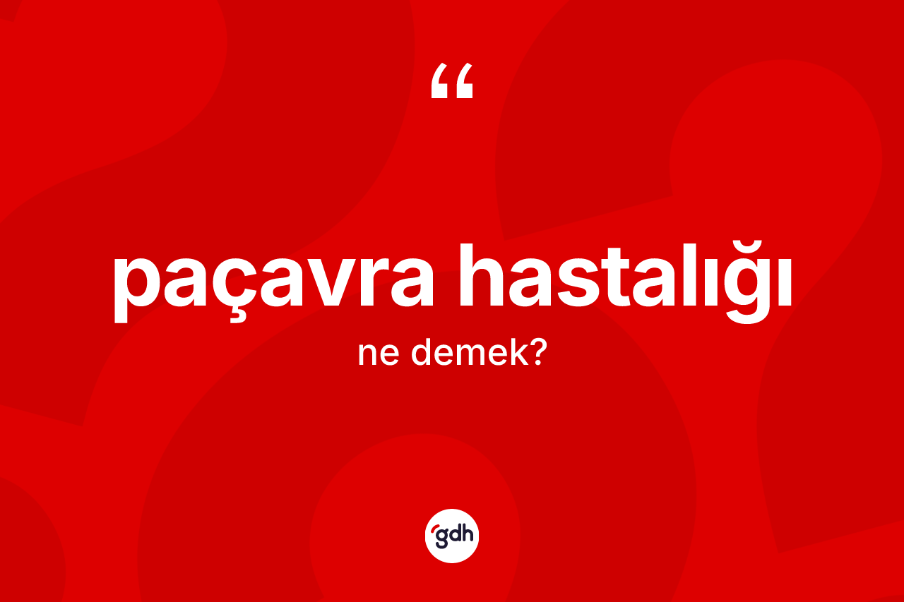 Paçavra hastalığı kelimesinin tanımı nedir? Paçavra hastalığı kelimesinin özellikleri nelerdir?