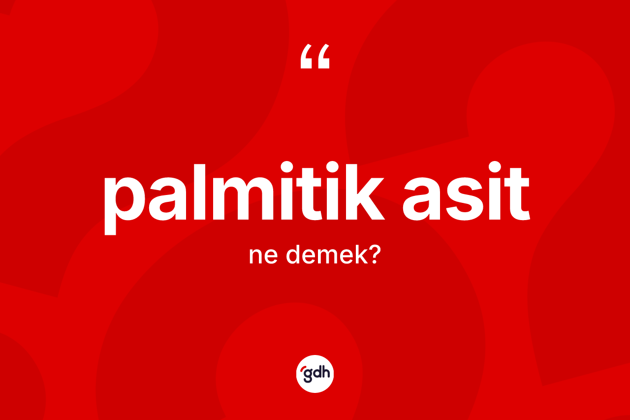 Palmitik asit kelimesinin anlamı nedir?