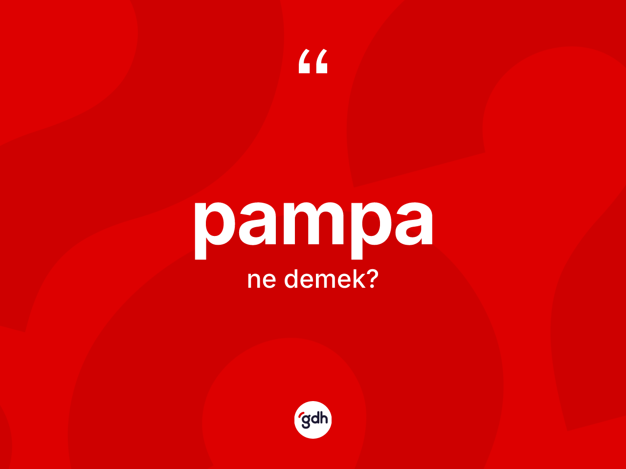 Pampa kelimesinin sözlükteki tanımı nedir? Pampa kelimesinin özellikleri nelerdir?