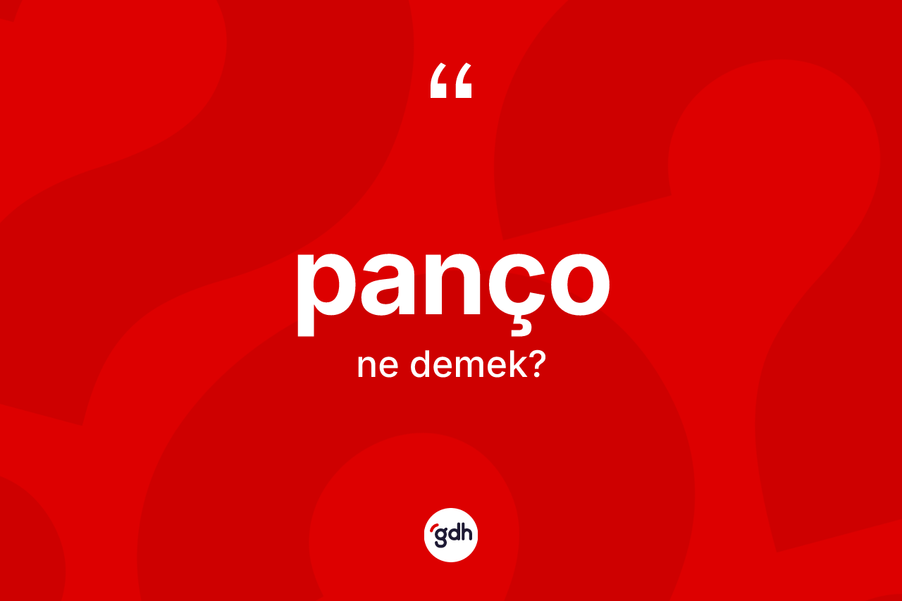 Panço kelimesinin tanımı nedir? Pançonun TDK'ya göre anlamı nedir?