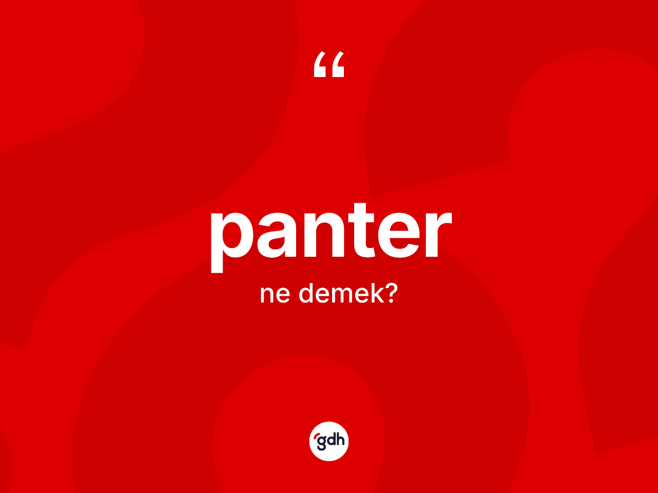 Panter kelimesinin tanımı nedir? Panterin TDK'ya göre anlamı nedir?