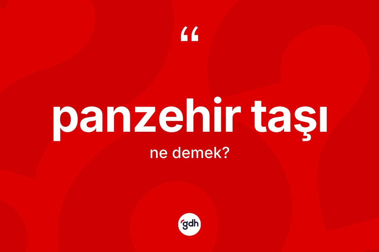 Panzehir taşı ne demek? Panzehir taşının sözlükteki anlamı nedir?