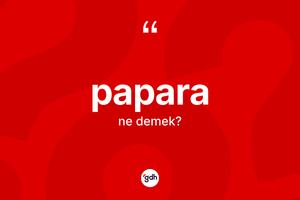 Papara kelimesinin tanımı nedir? Paparanın kısaca tanımı nedir?