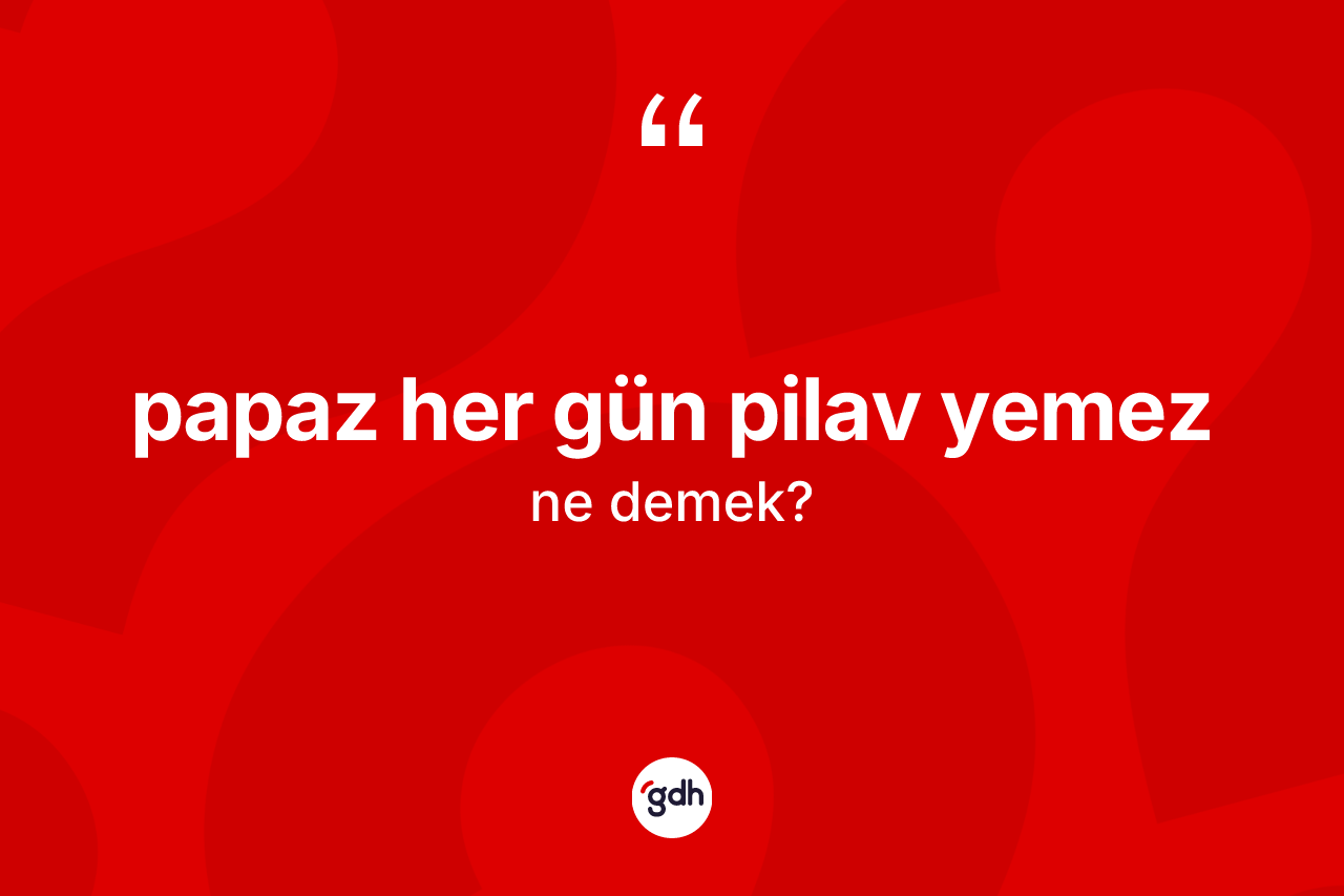 Papaz her gün pilav yemez ne anlama gelir? Papaz her gün pilav yemez ifadesinin TDK anlamı nedir?