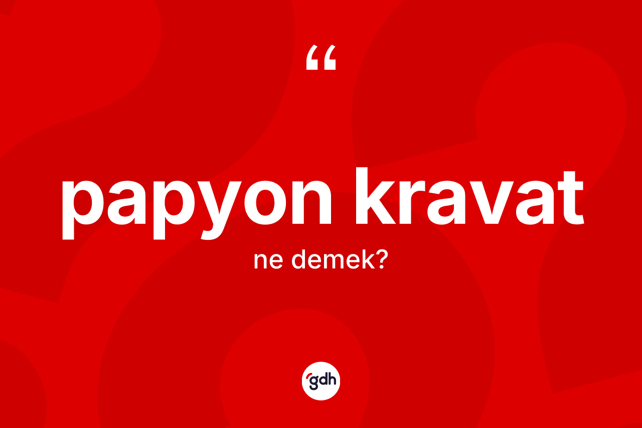Papyon kravat kelimesinin anlamı nedir? Papyon kravatın sözlükteki anlamı nedir?
