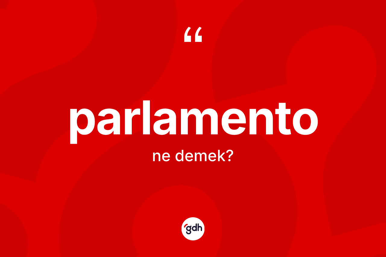 Parlamento kelimesinin anlamı nedir? Parlamentonun TDK'ya göre anlamı nedir?