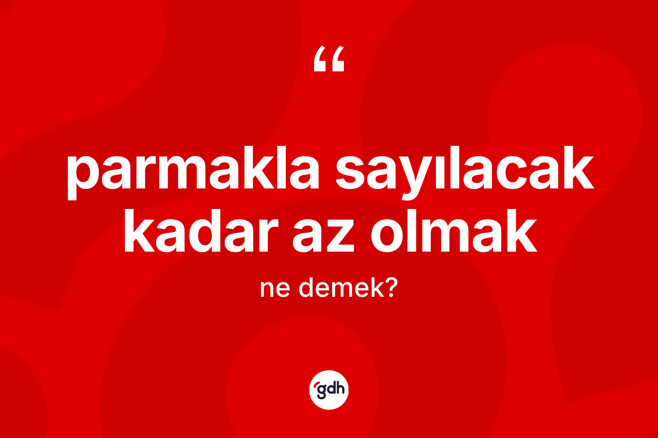 Parmakla sayılacak kadar az olmak ifadesinin kısaca tanımı nedir?