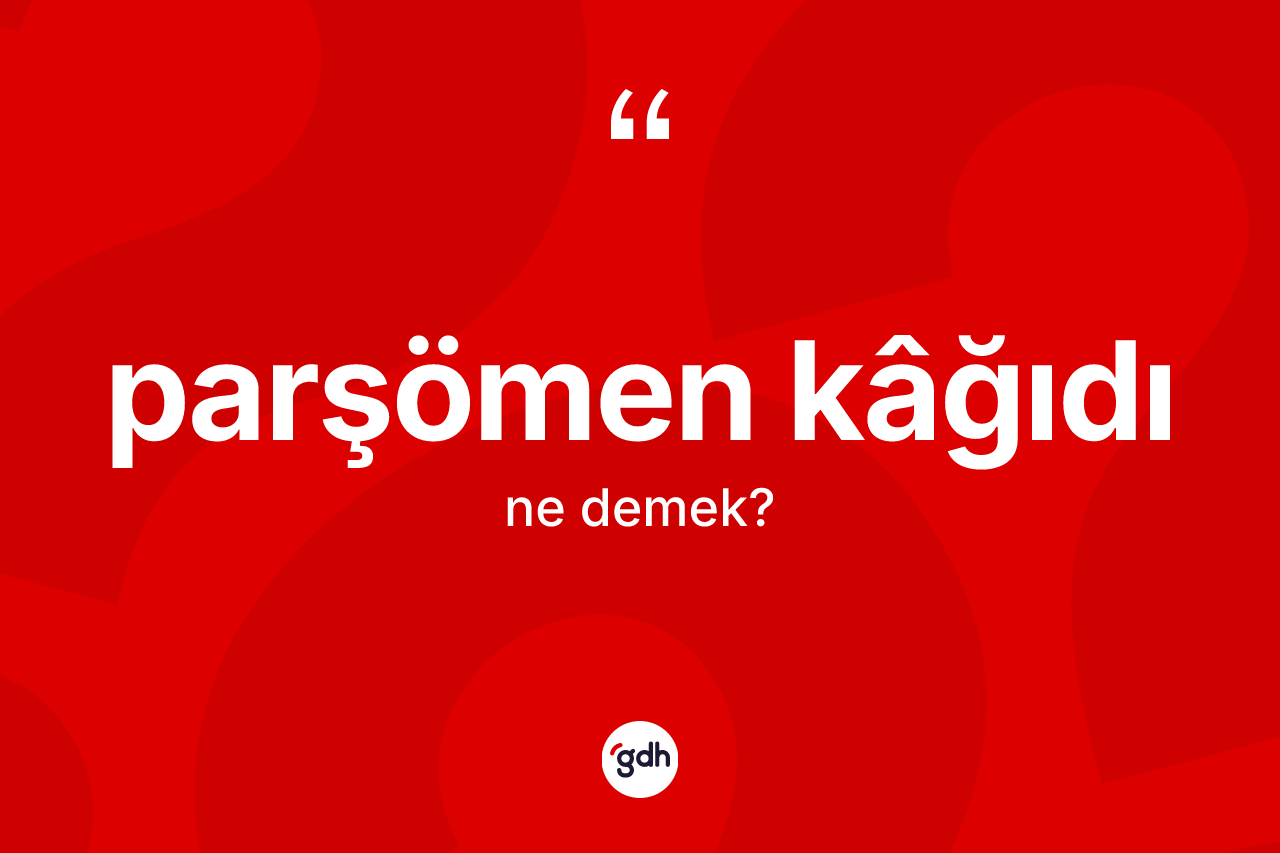 Parşömen kâğıdı kelimesinin tanımı nedir? Parşömen kâğıdının TDK'ya göre anlamı nedir?