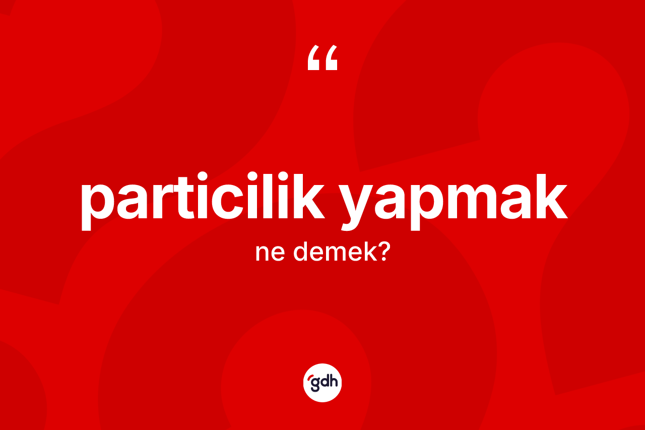 Particilik yapmak ifadesinin sözlükteki anlamı nedir?