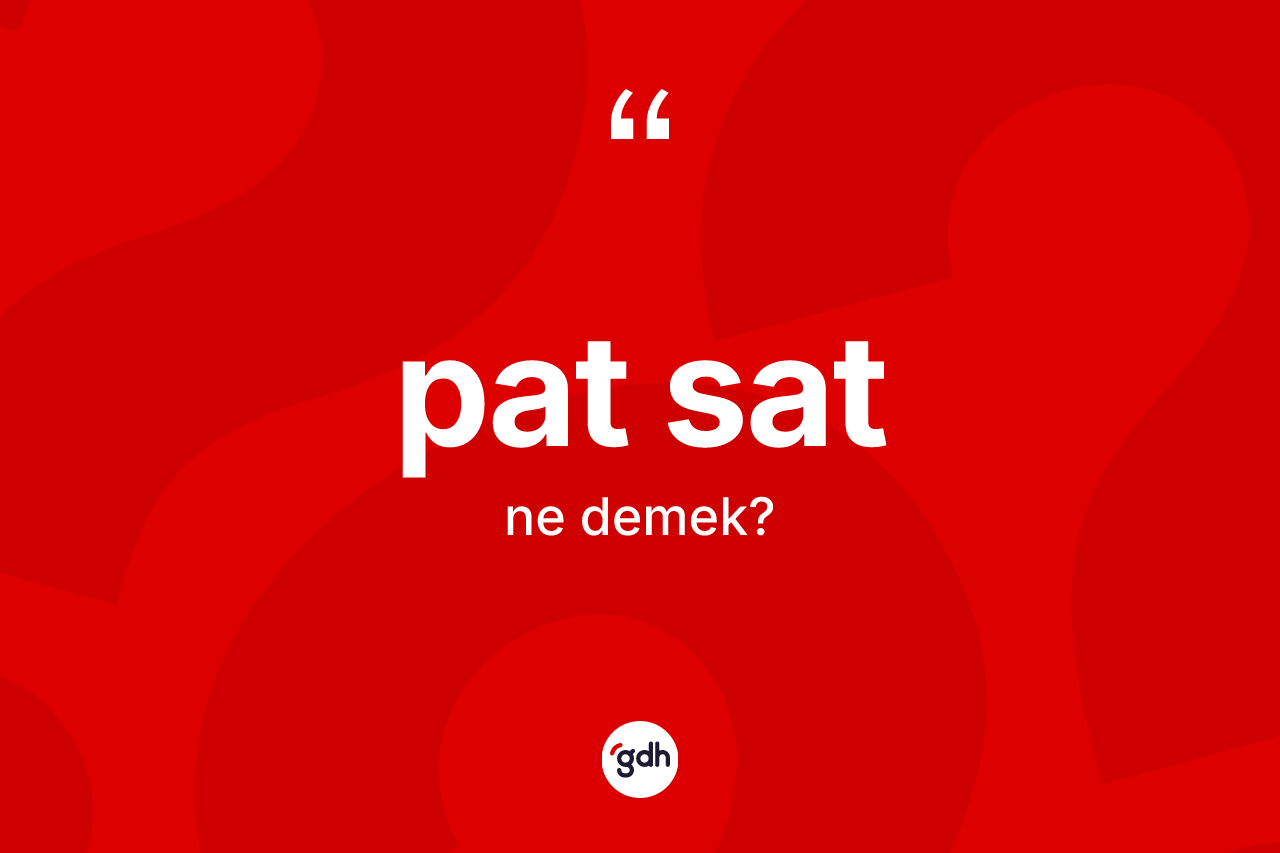 Pat sat kelimesinin sözlükteki tanımı nedir?