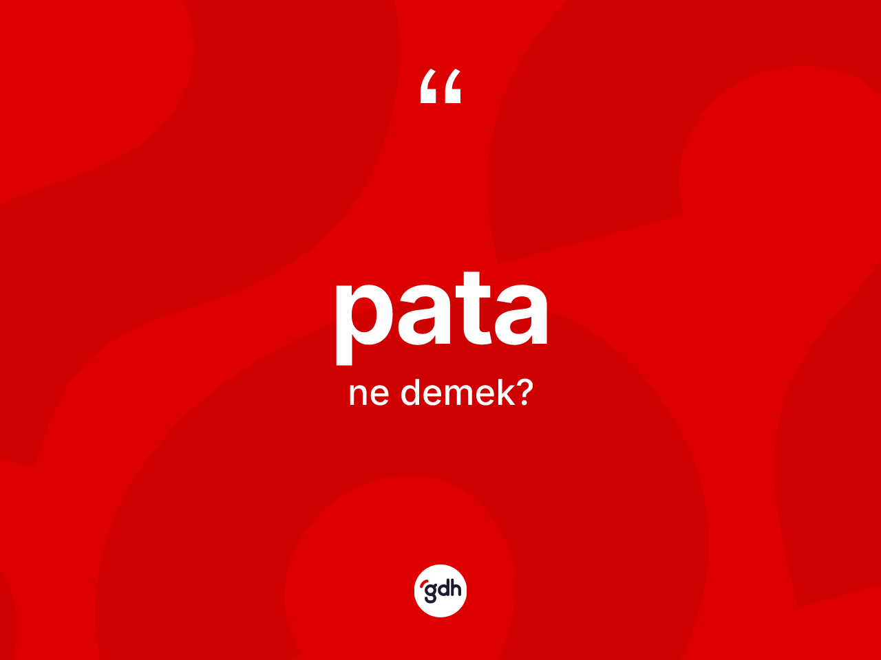 Pata kelimesinin sözlükteki tanımı nedir? Patanın TDK'ya göre anlamı nedir?
