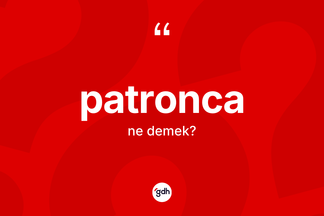 Patronca kelimesinin tanımı nedir? Patroncanın TDK'ya göre anlamı nedir?