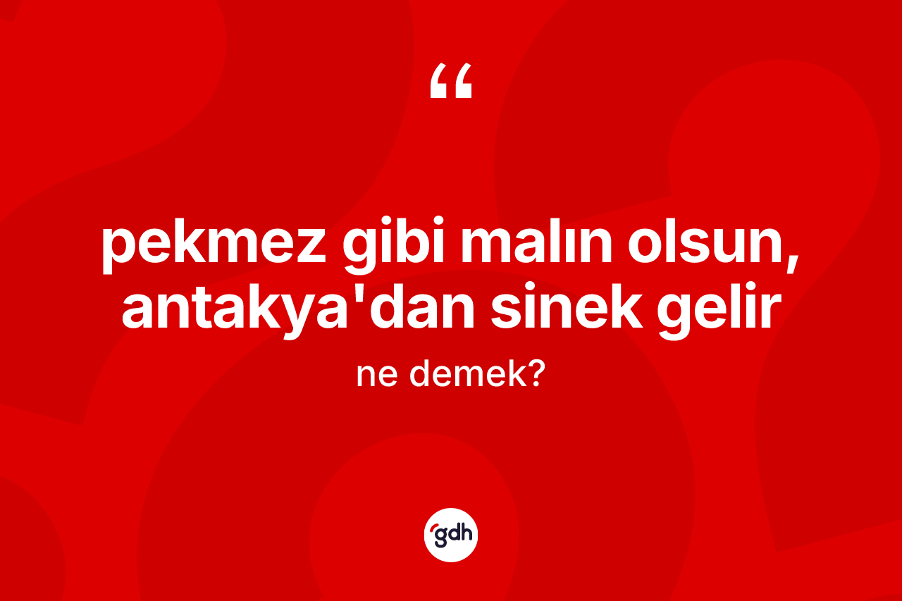 Pekmez gibi malın olsun, Antakya'dan sinek gelir ifadesinin tanımı nedir?