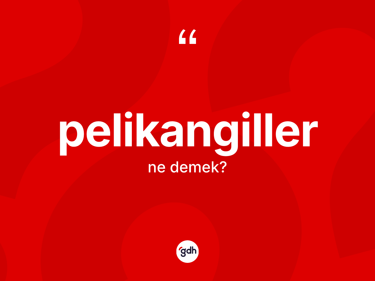 Pelikangiller kelimesinin anlamı nedir? Pelikangillerin TDK'ya göre anlamı nedir?