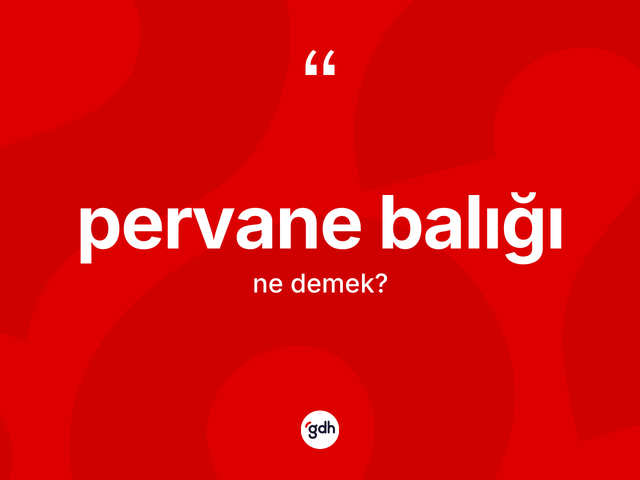 Pervane balığı kelimesinin sözlükteki tanımı nedir? Pervane balığının TDK'ya göre anlamı nedir?
