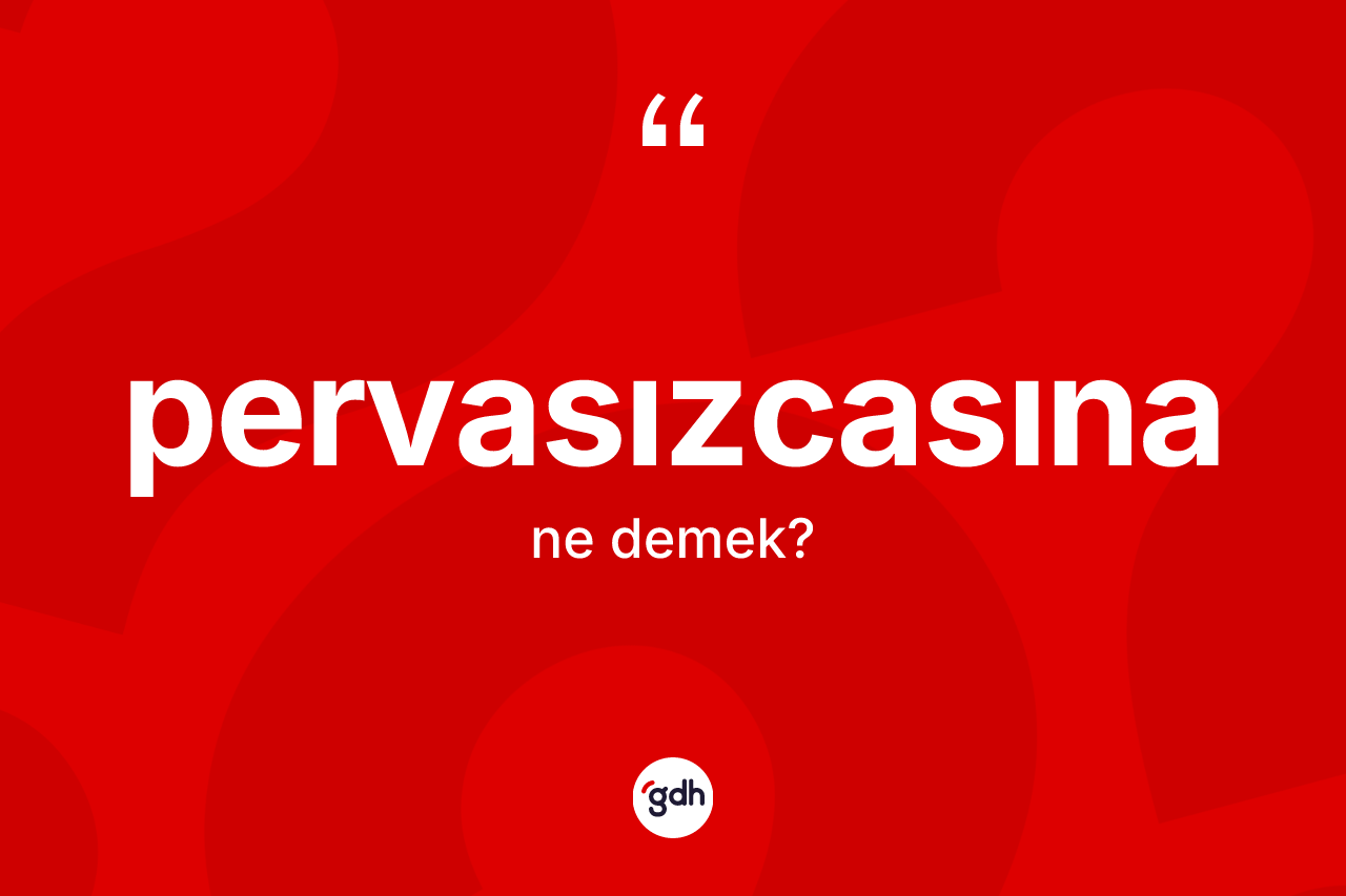 Pervasızcasına ne anlama gelir? Pervasızcasınanın TDK'ya göre anlamı nedir?