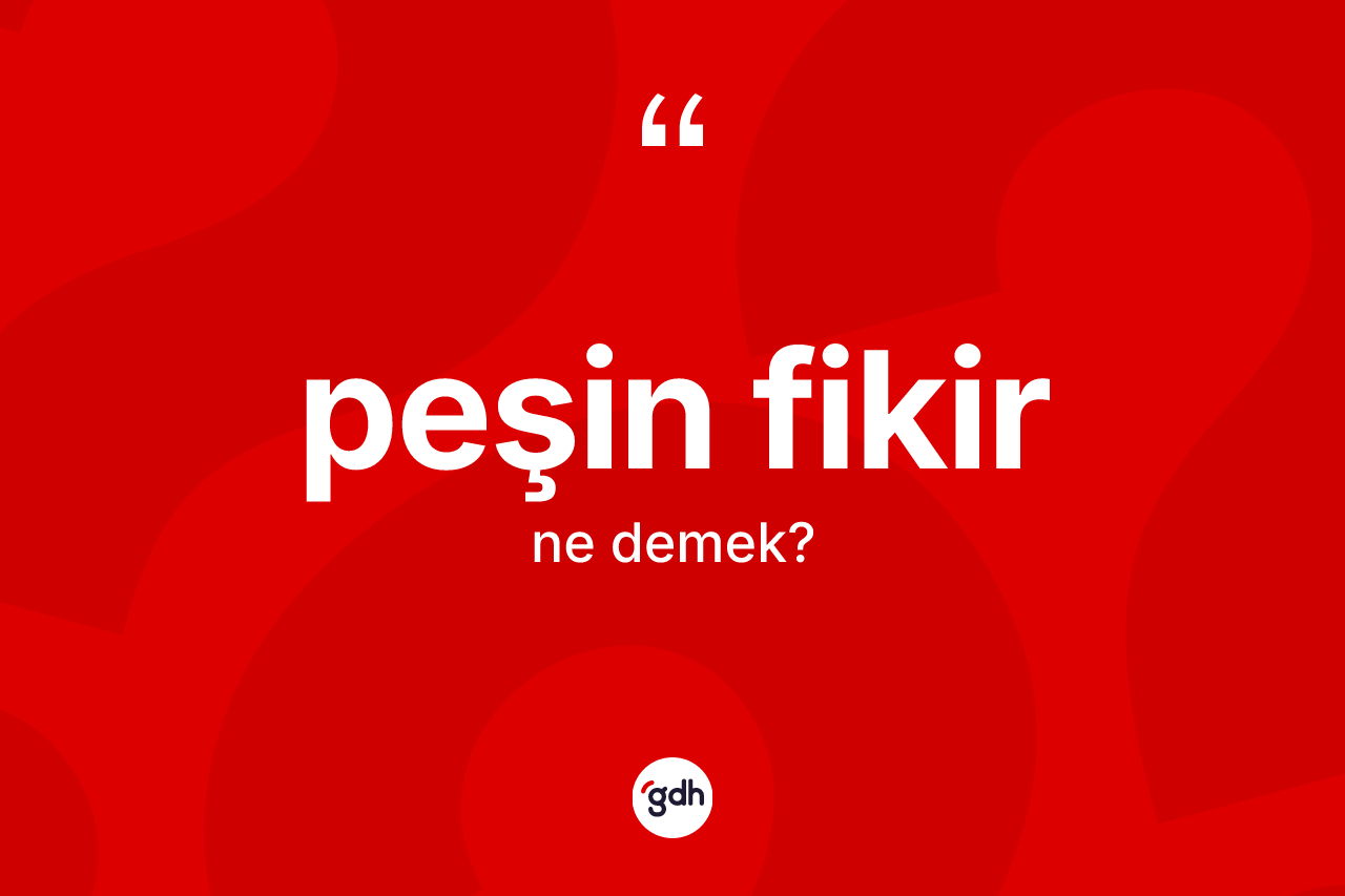 Peşin fikir kelimesinin anlamı nedir? Peşin fikirin sözlükteki anlamı nedir?