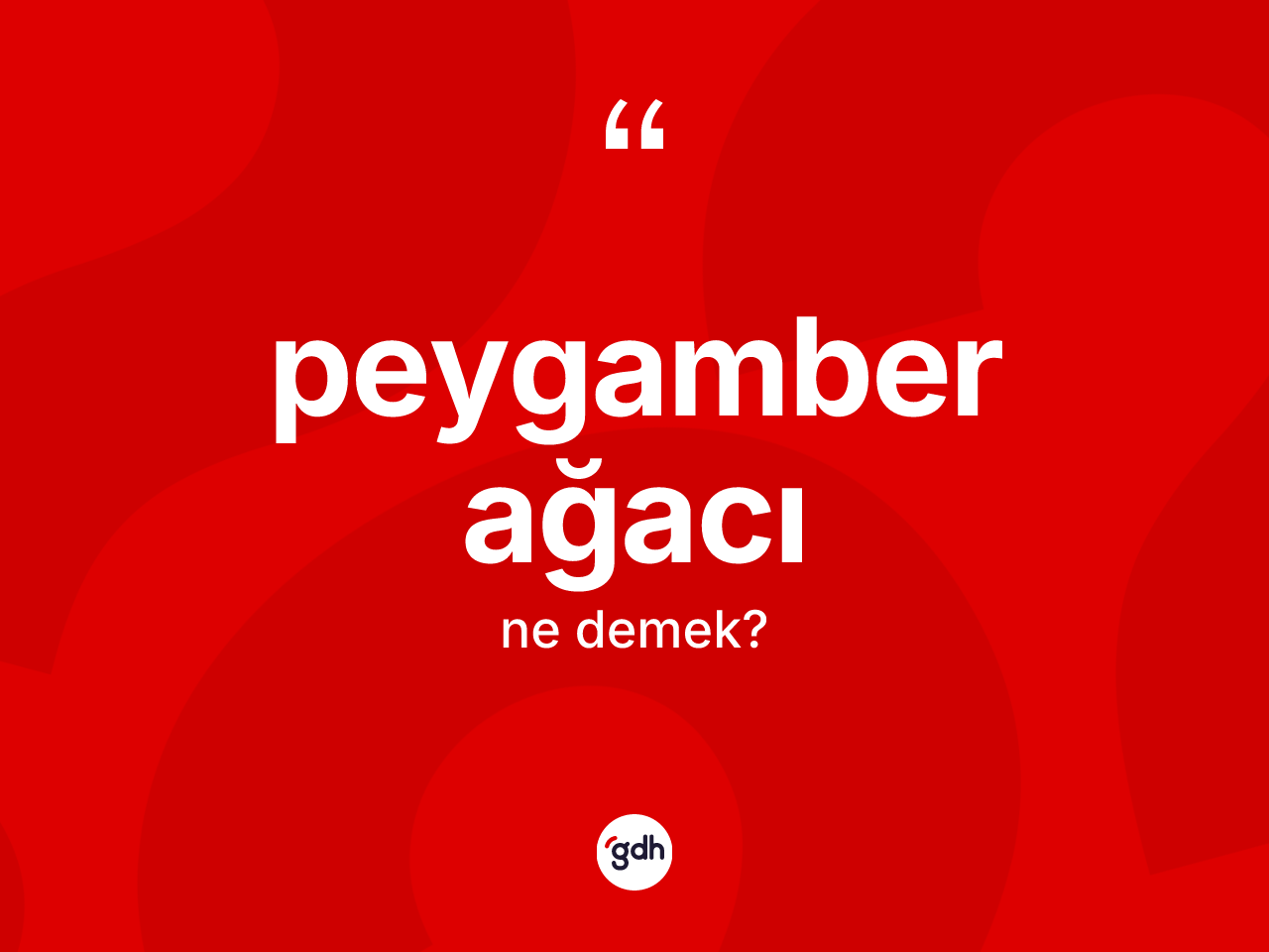 Peygamber ağacı kelimesi nedir? Peygamber ağacının kısaca tanımı nedir?