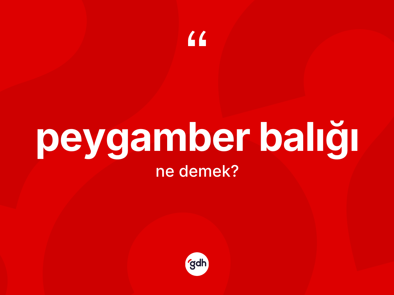 Peygamber balığı kelimesinin anlamı nedir? Peygamber balığının TDK'ya göre anlamı nedir?