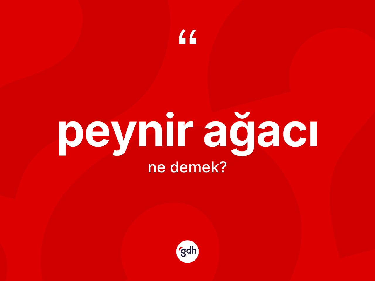 Peynir ağacı kelimesinin tanımı nedir? Peynir ağacı kelimesinin TDK'ya göre açıklaması nedir?