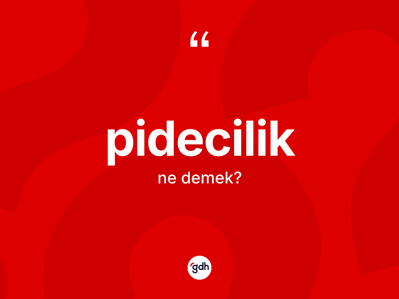 Pidecilik ne demek? Pidecilik kelimesinin TDK'ya göre açıklaması nedir?