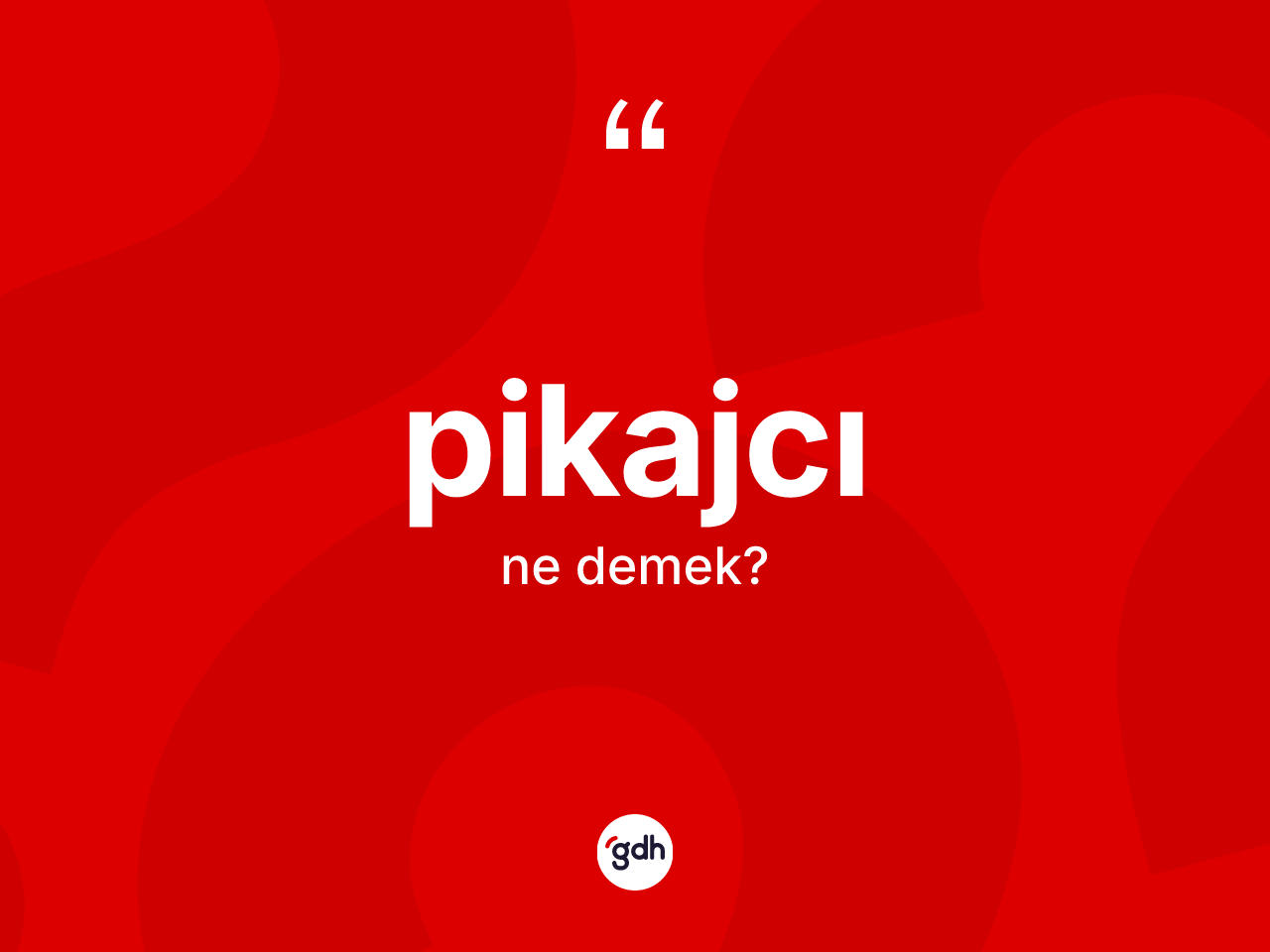 Pikajcı kelimesinin tanımı nedir? Pikajcı kelimesinin özellikleri nelerdir?
