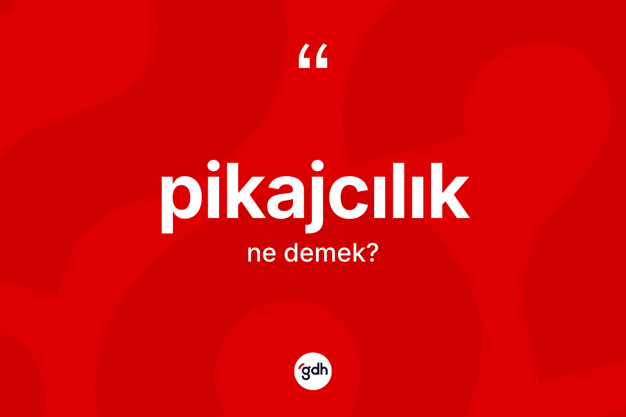 Pikajcılık kelimesinin anlamı nedir? Pikajcılık kelimesinin kaç farklı anlamı var?