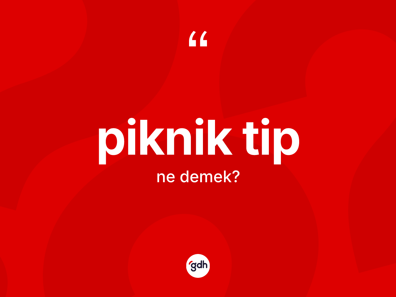 Piknik tip kelimesi ne anlama gelir? Piknik tip kelimesinin TDK anlamı nedir?