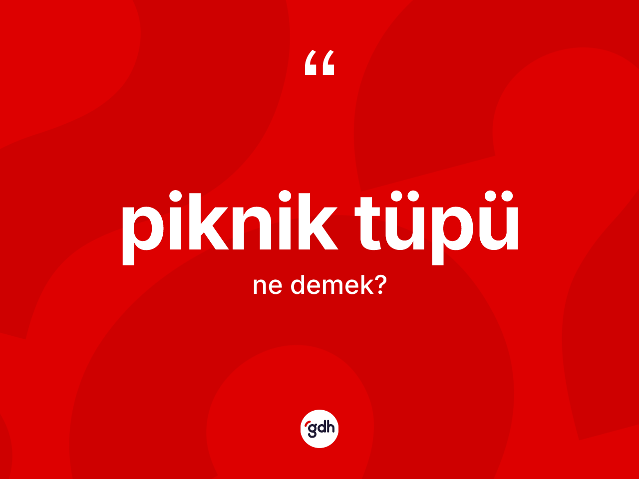 Piknik tüpü kelimesinin anlamı nedir? Piknik tüpü kelimesinin TDK'ya göre açıklaması nedir?