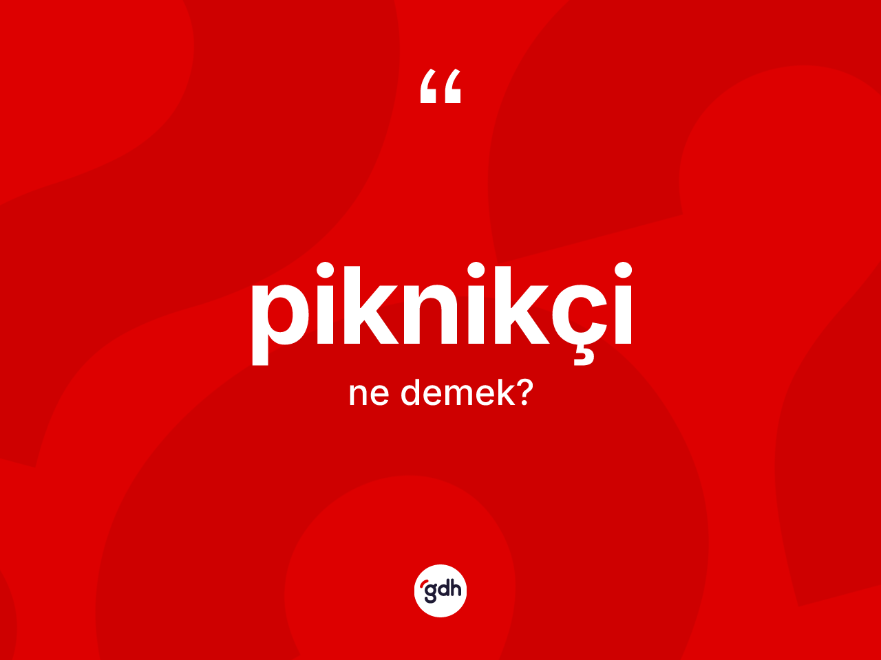 Piknikçi kelimesinin sözlükteki tanımı nedir? Piknikçinin TDK'ya göre anlamı nedir?