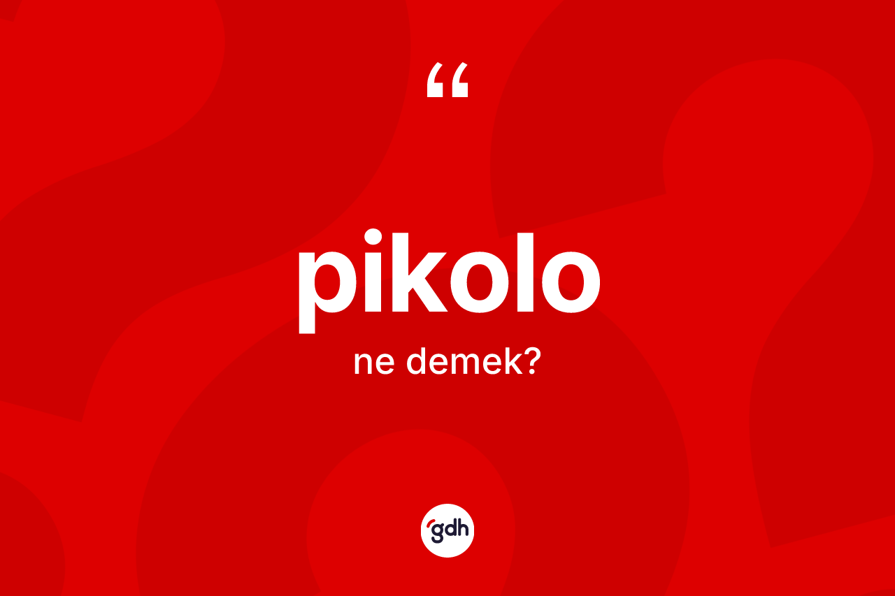 Pikolo kelimesinin anlamı nedir? Pikolonun sözlükteki anlamı nedir?