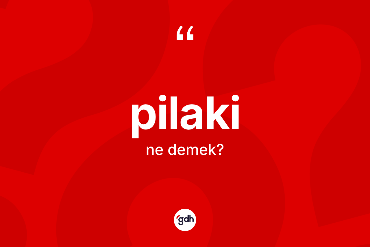 Pilaki ne demek? Pilaki kelimesinin TDK anlamı nedir?