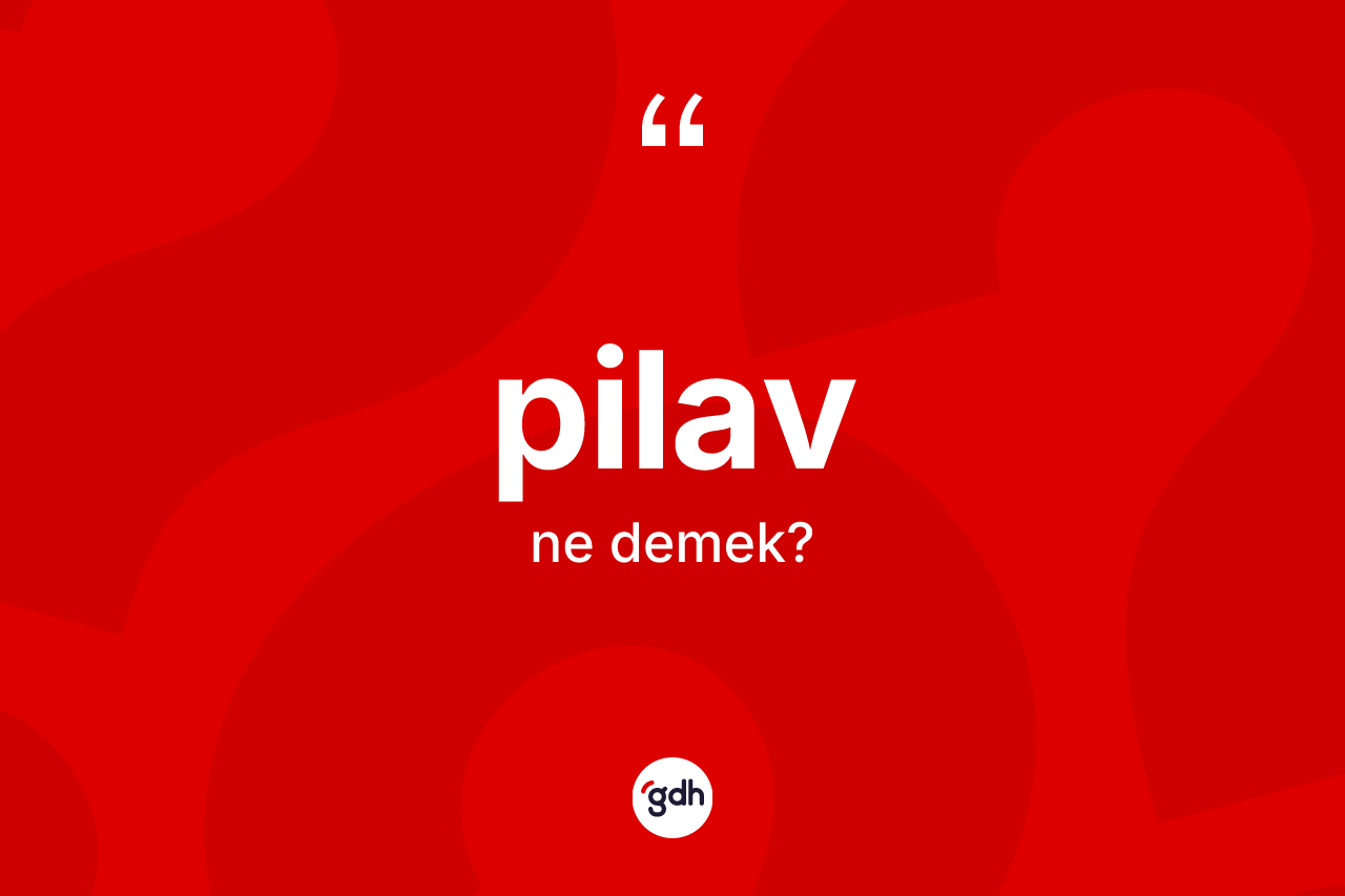 Pilav kelimesinin sözlükteki tanımı nedir? Pilav kelimesinin TDK anlamı nedir?