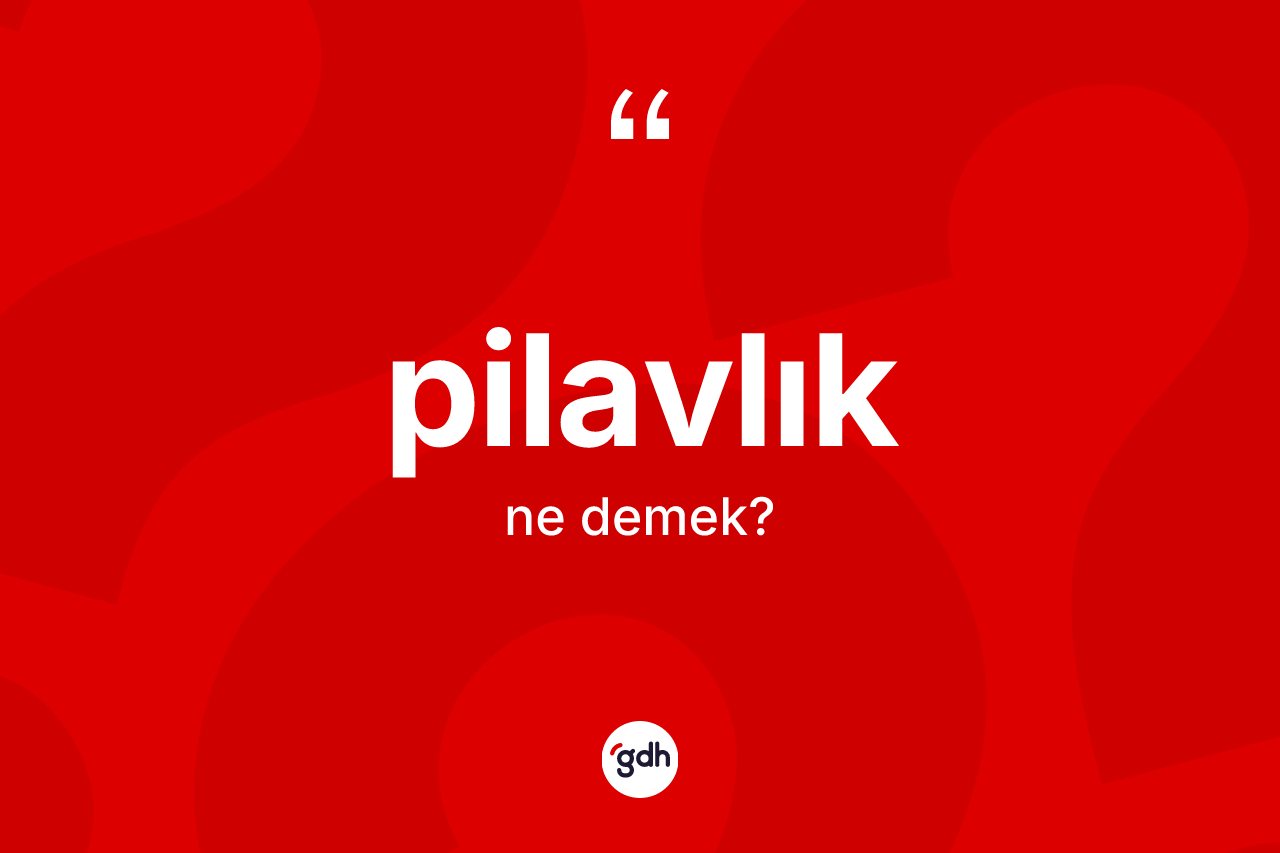 Pilavlık kelimesinin sözlükteki tanımı nedir?