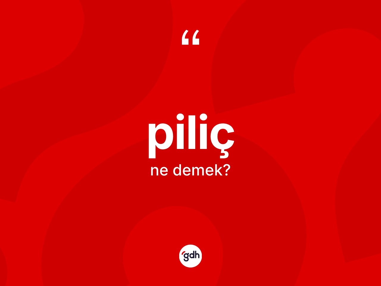 Piliç kelimesi nedir? Pilicin sözlükteki anlamı nedir?